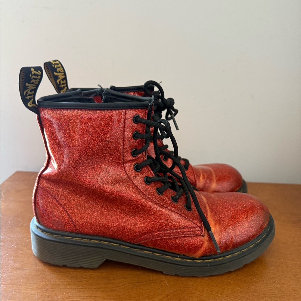 Dr. Martens Red Glitter Boots Ladies size 5